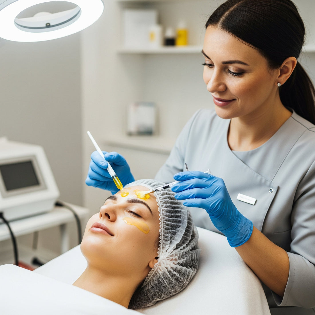 woman getting a PRP facial