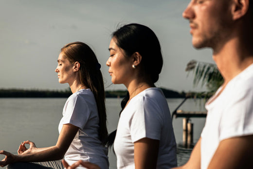 people meditating