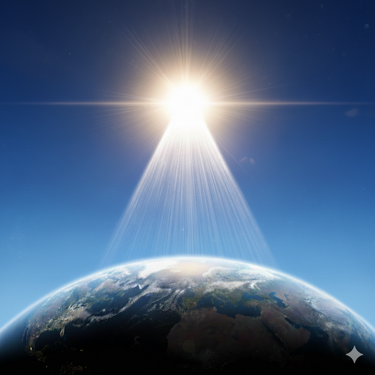 solar beams going down on earth