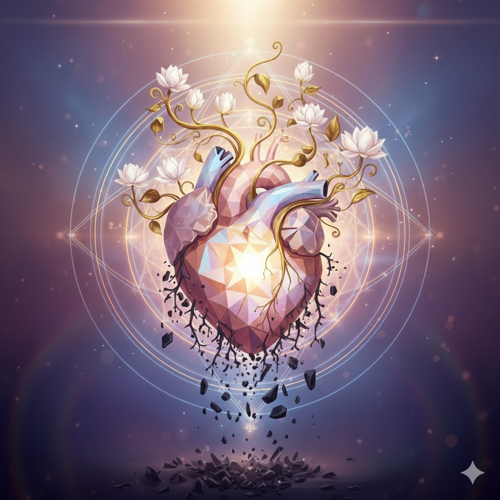 heart with light and growth