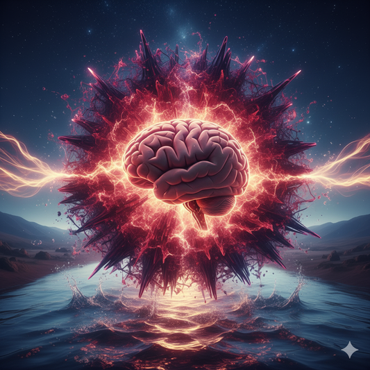brain with explosion and energy