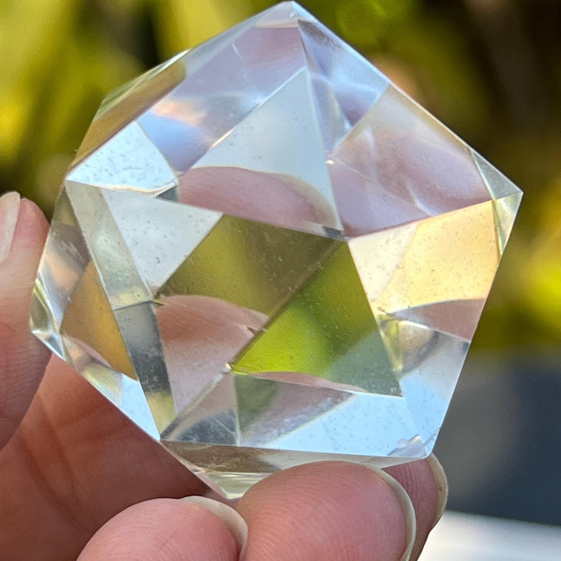 crystal with geometric shapes